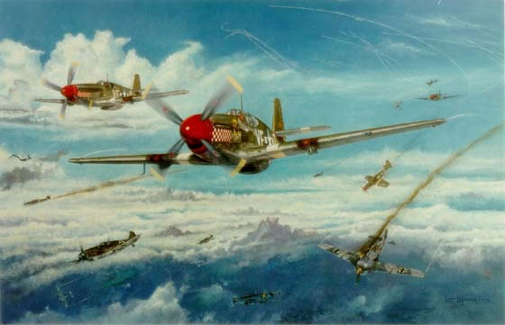 "Gentile and Wingman" - Henry Godines - P-51 Mustang Ace Don Gentile Art